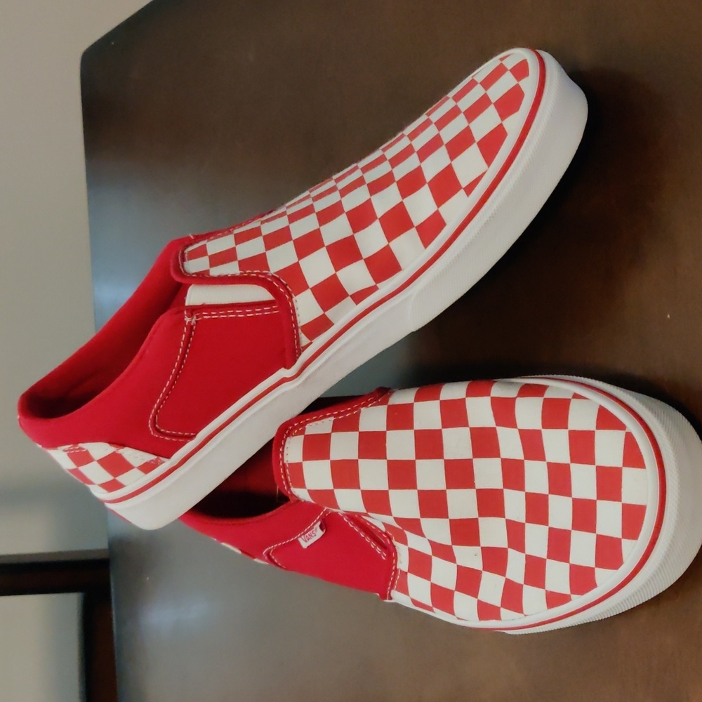 Red Checkered Vans